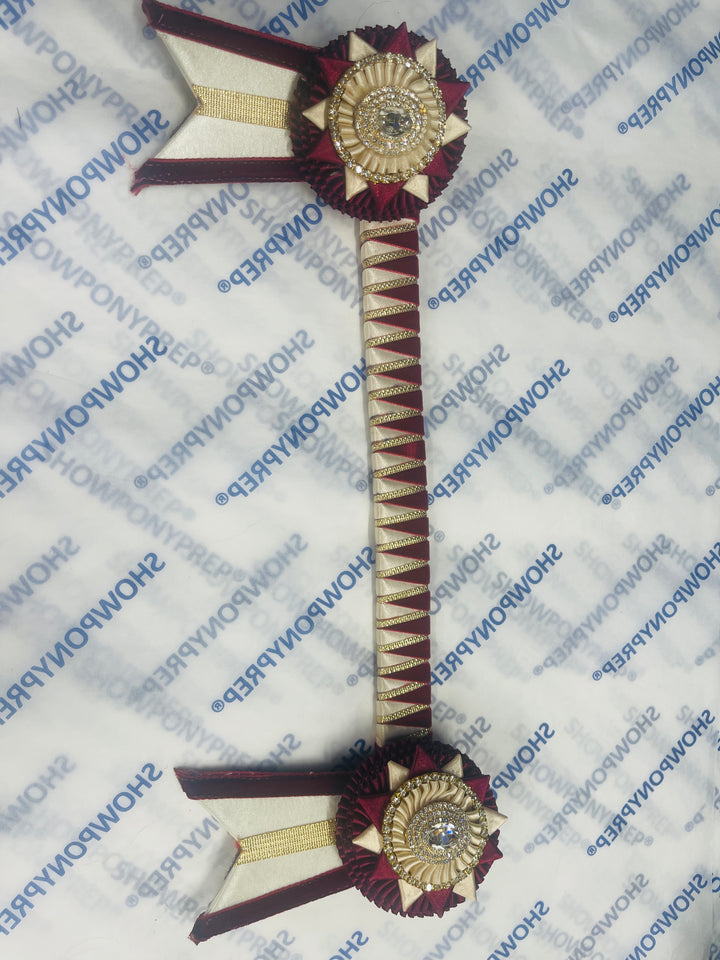 14” Burgundy & Vintage Cream Browband