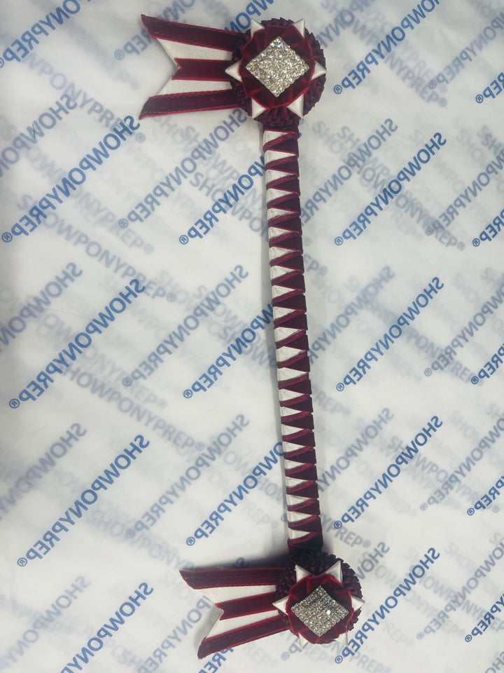 14” Burgundy & White Browband