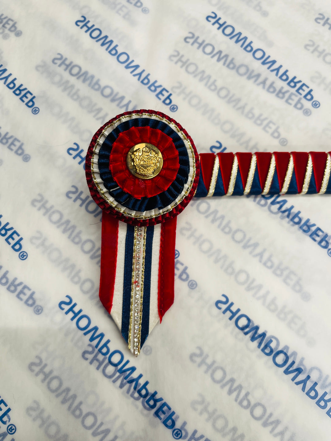 14” Red, Navy & Gold Browband
