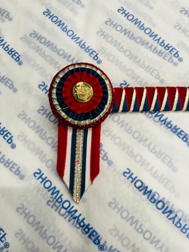 14” Red, Navy & Gold Browband