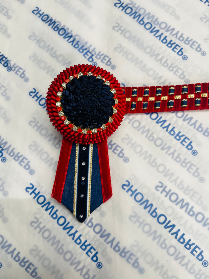 14” Red, Navy & Gold Browband
