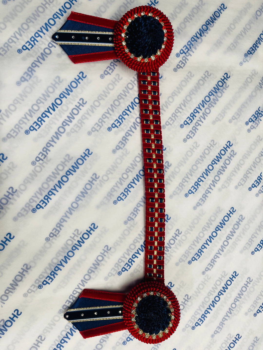 14” Red, Navy & Gold Browband