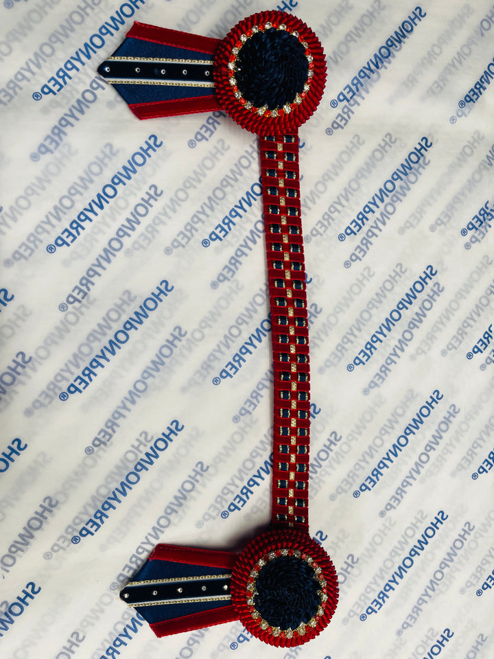 14” Red, Navy & Gold Browband