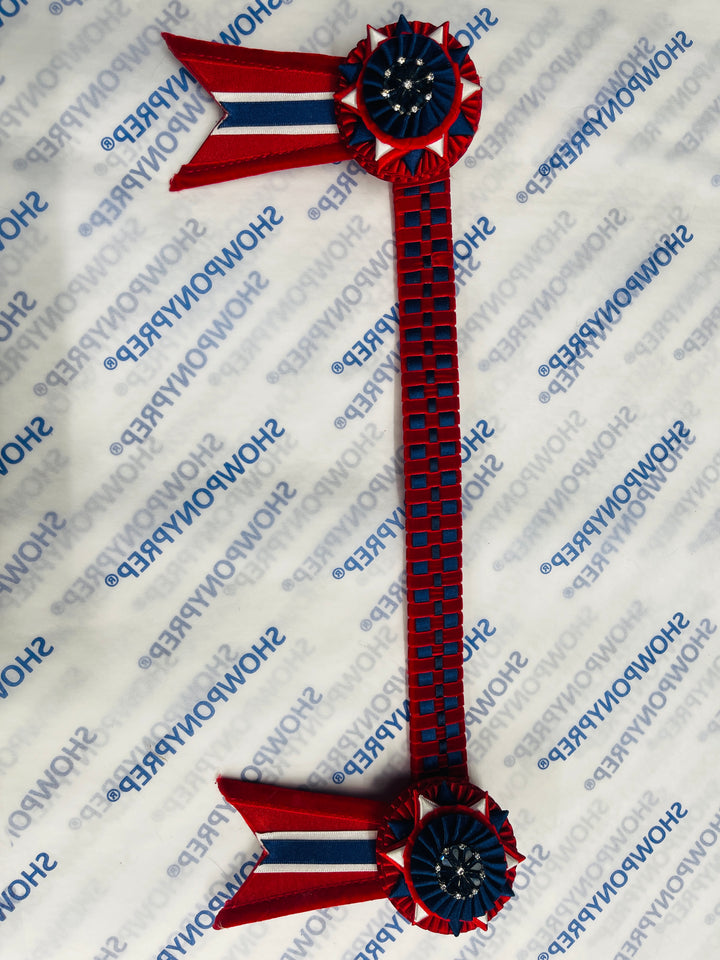 14” Red & Navy Browband