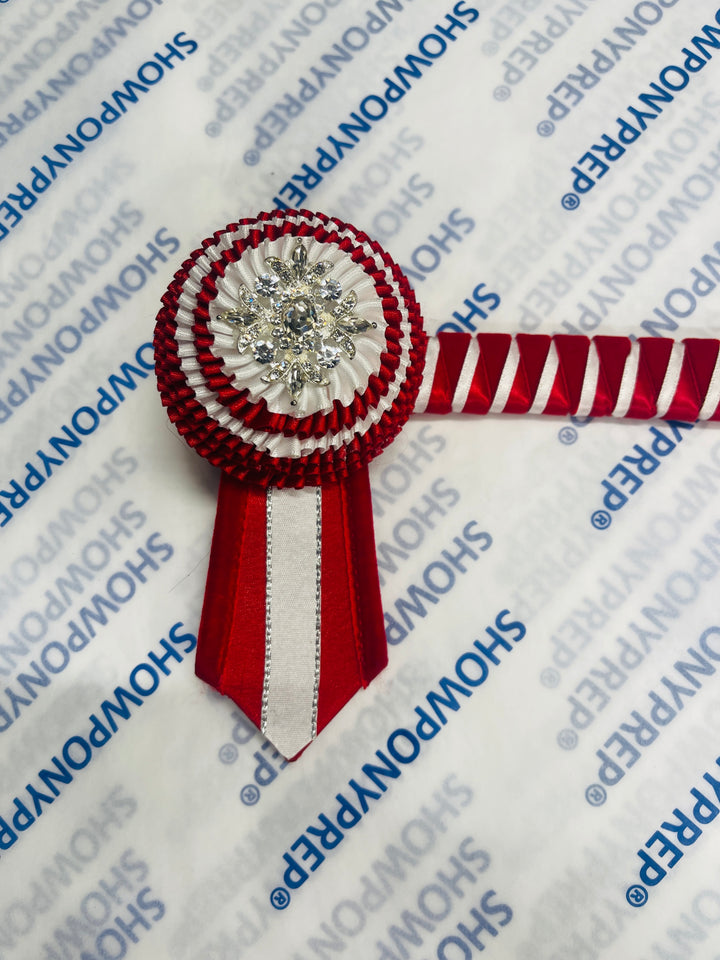 16" Red and White Browband