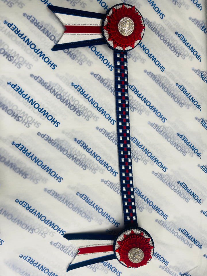 16" Red, White and Royal Blue Browband
