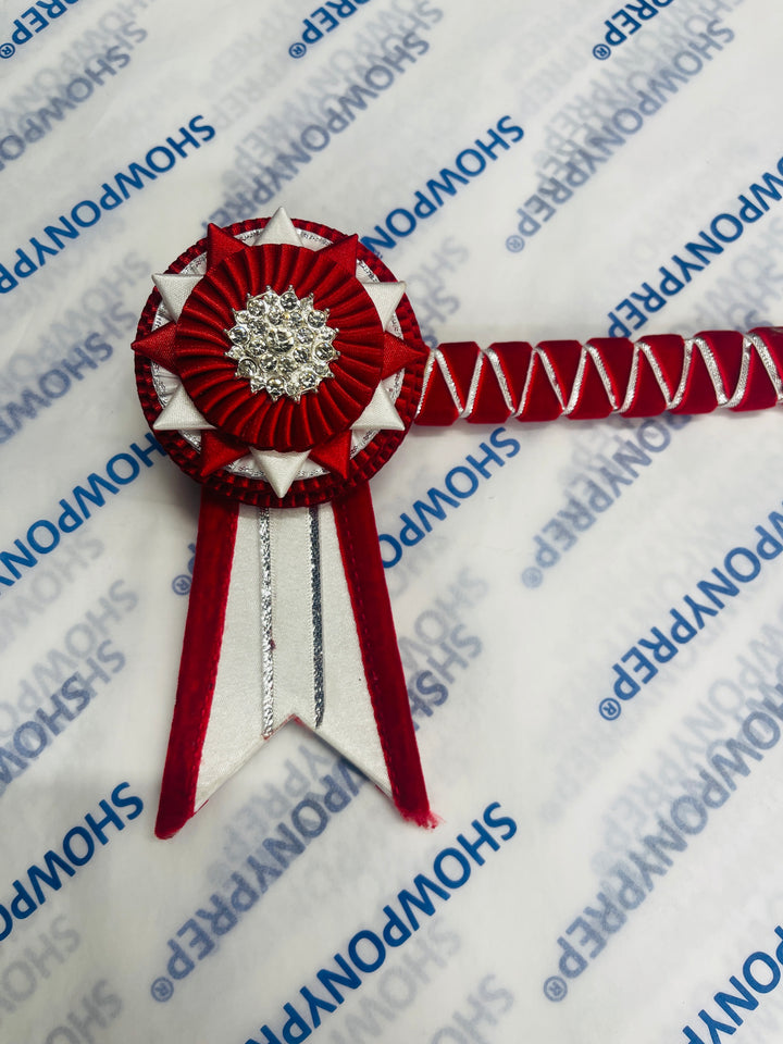 16.5" Red and White Browband