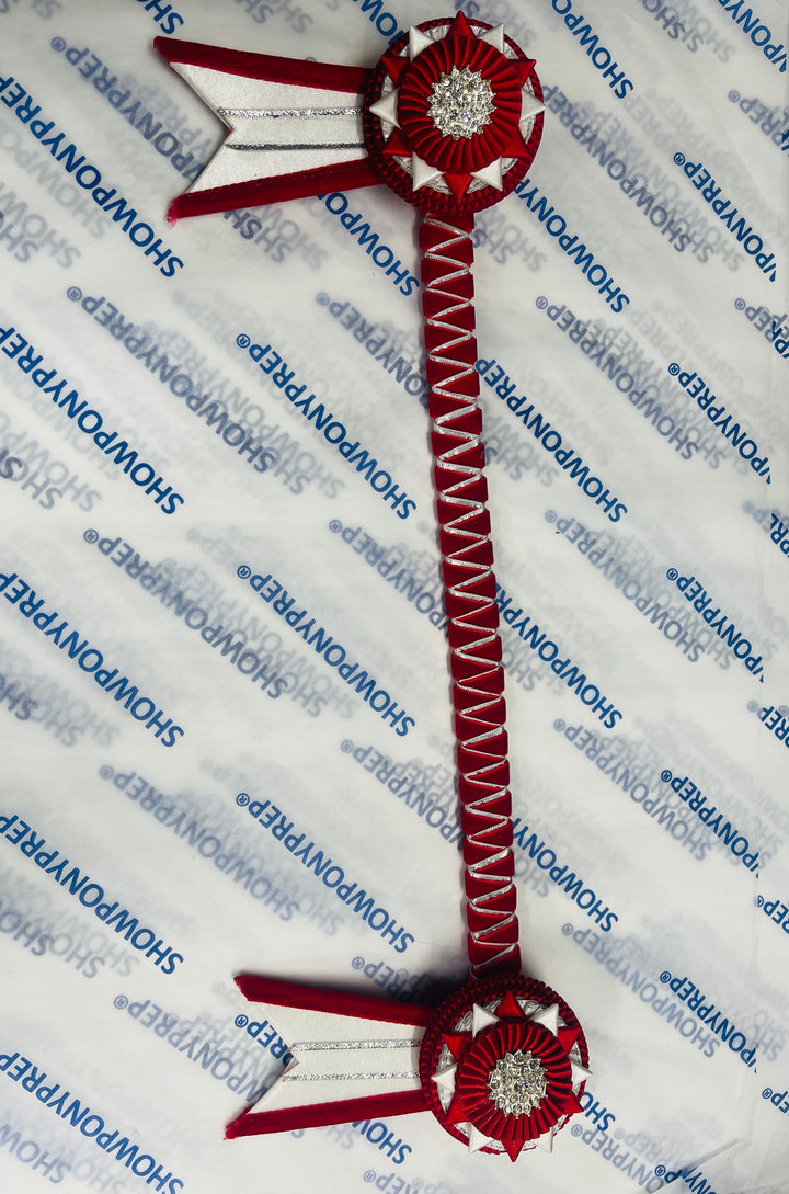 16.5" Red and White Browband