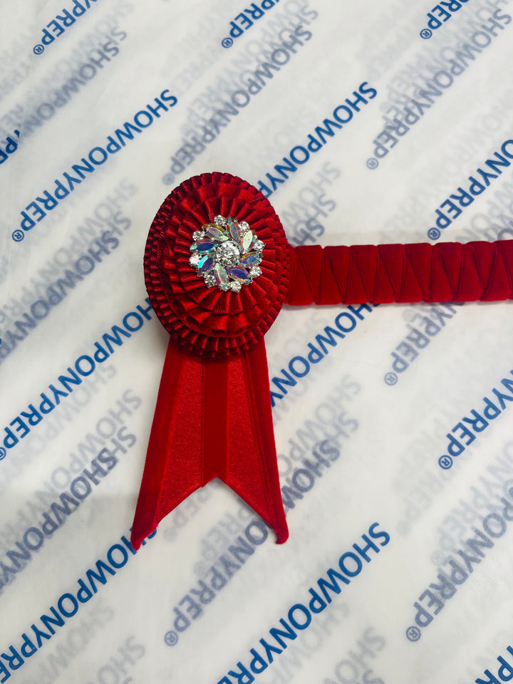 15.5" Red and Silver Browband