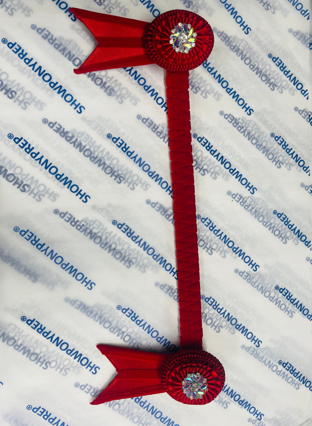 15.5" Red and Silver Browband