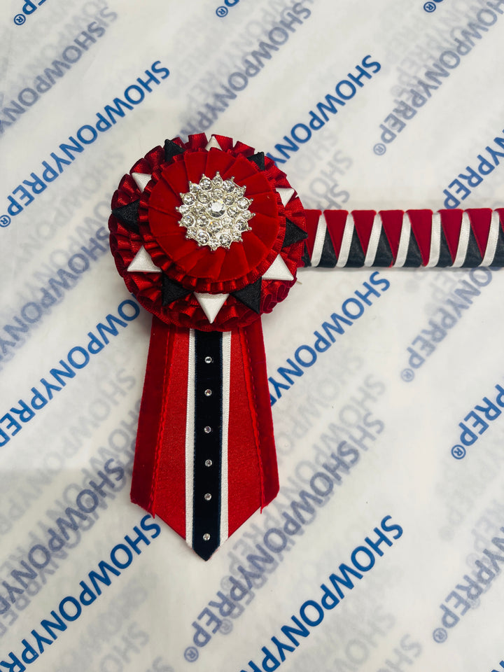 15.5" Red, White and Black Browband