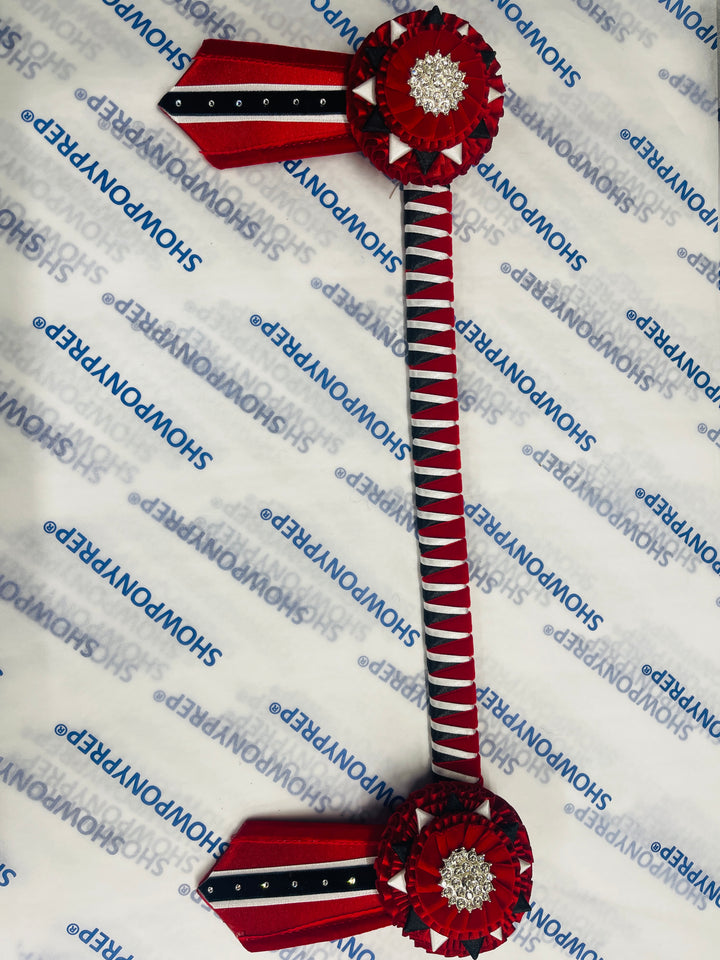 15.5" Red, White and Black Browband