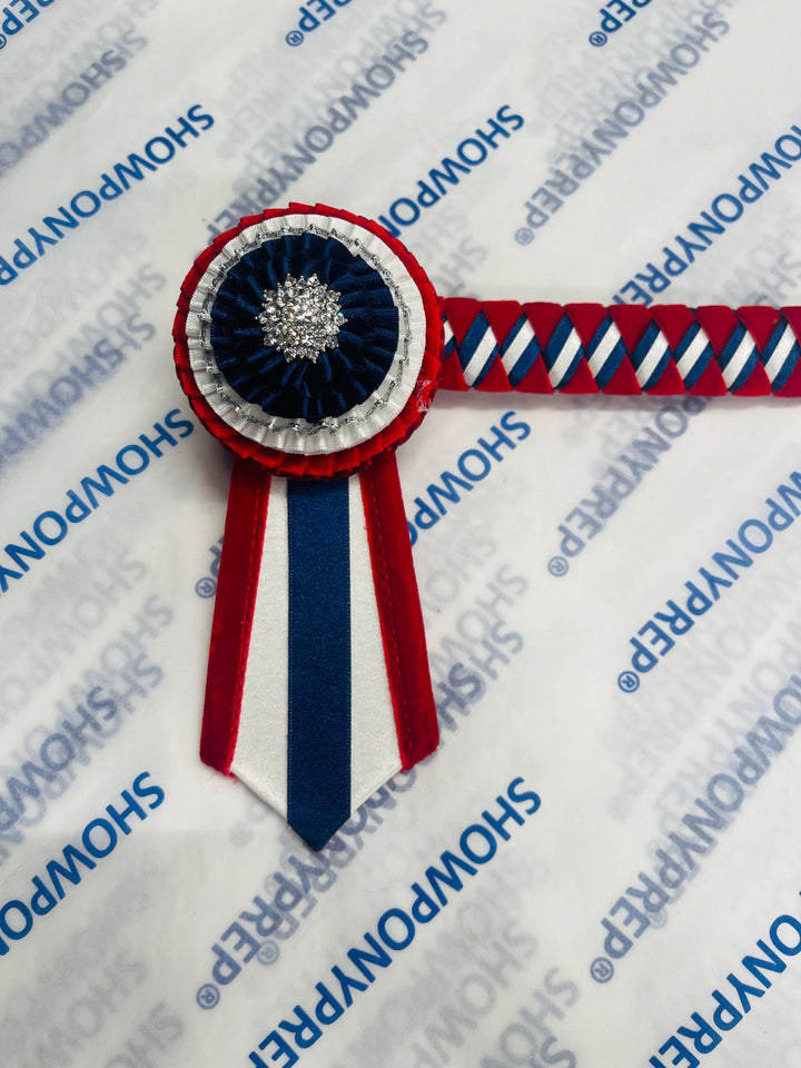 15" Red, White and Navy Browband