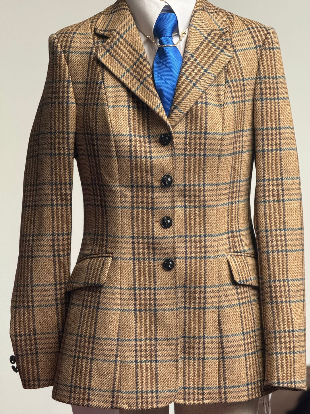 IN STOCK: Princess Cut Pale Brown Check Tweed -056