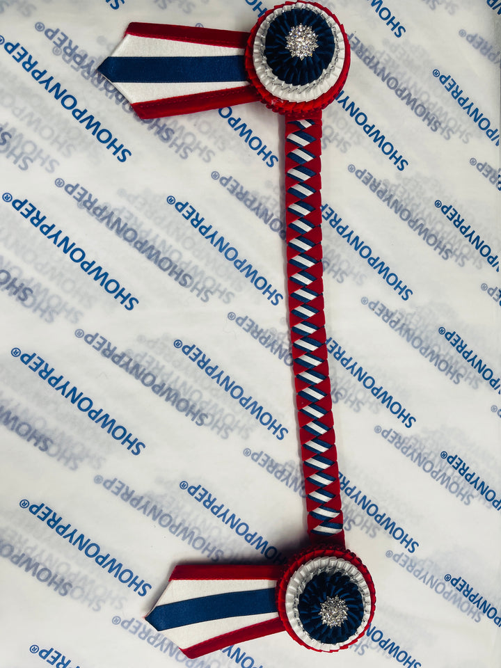 15" Red, White and Navy Browband