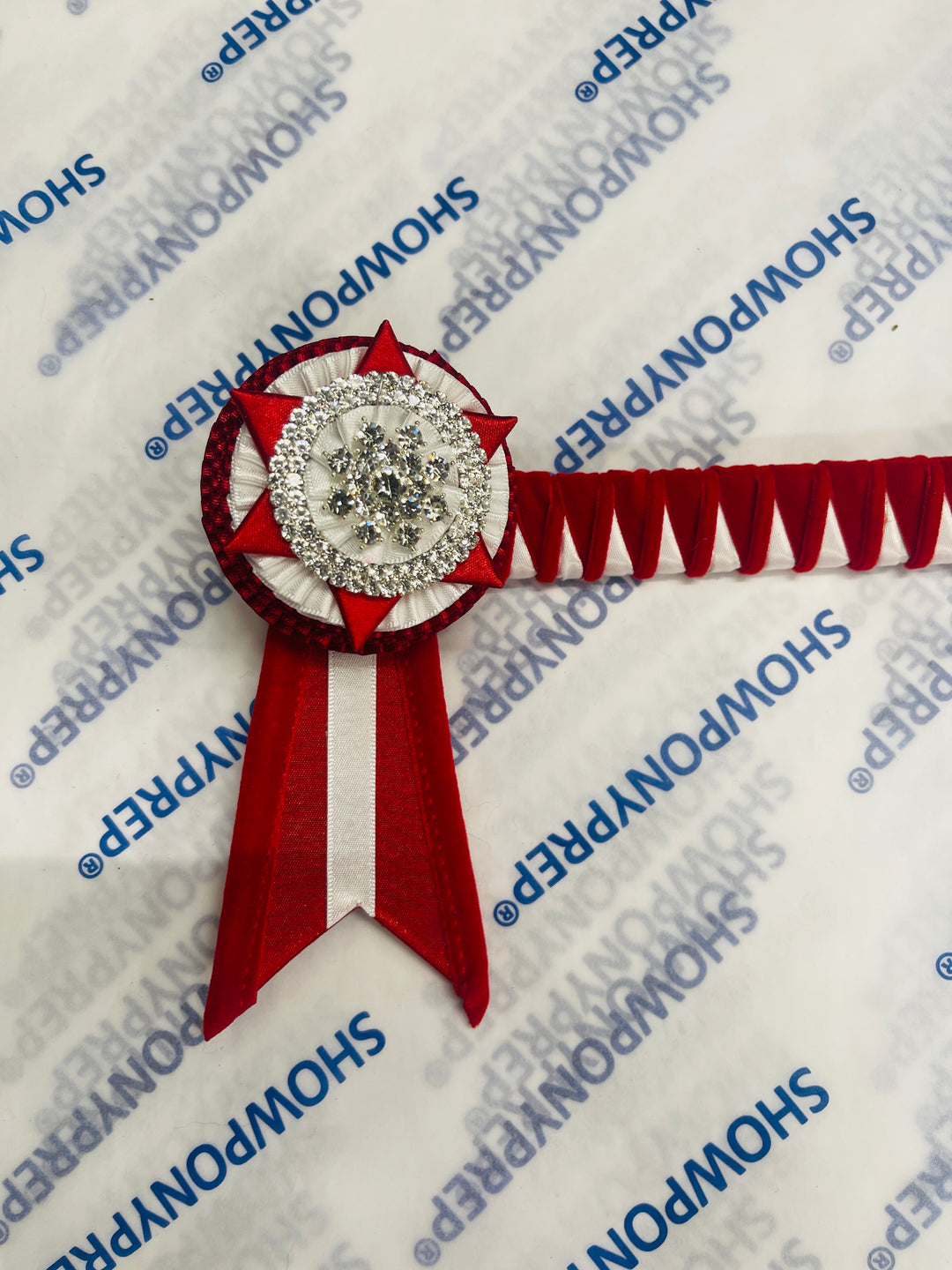 14.5” Red and White Browband