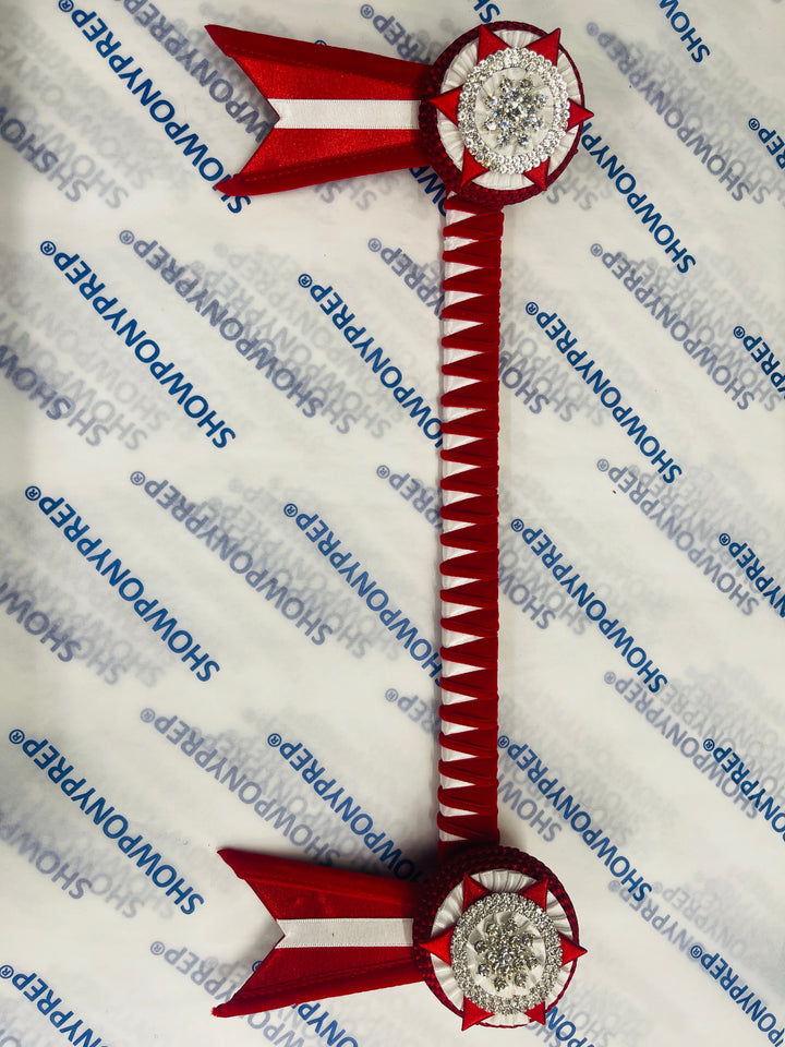 14.5” Red and White Browband