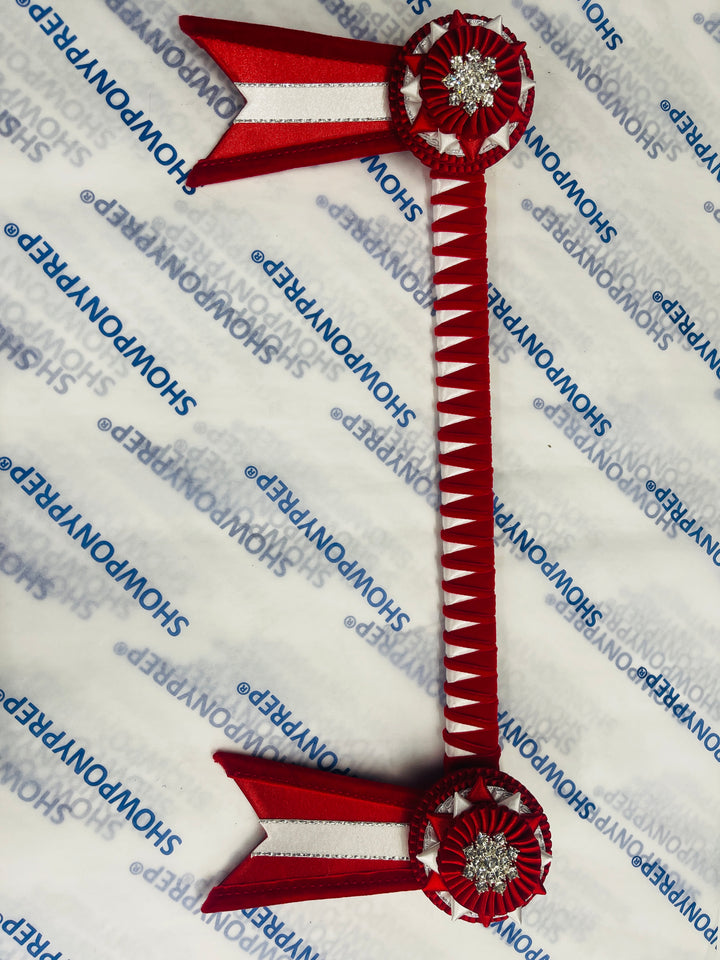14.5” Red and White Browband