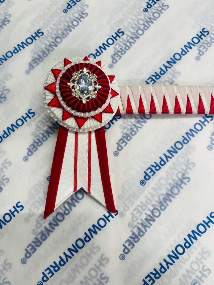 14.5” Red and White Browband