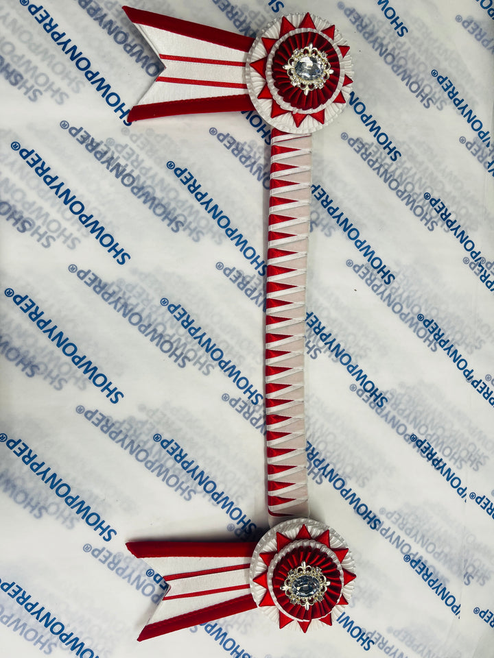 14.5” Red and White Browband