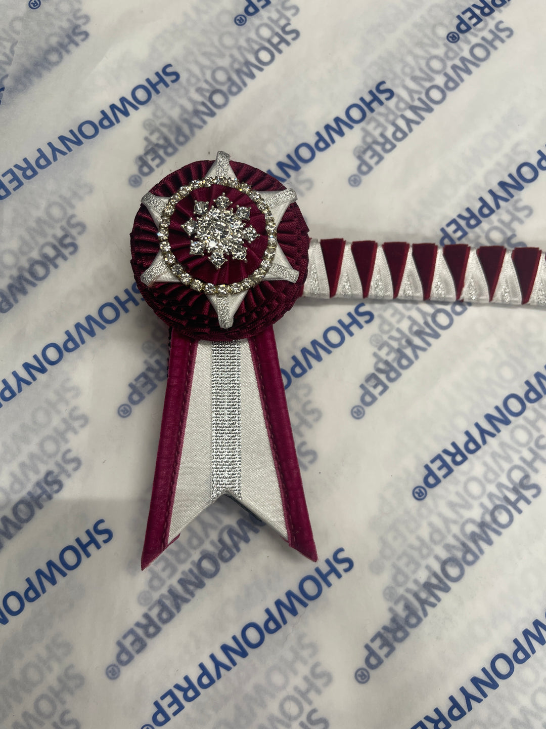 14.5” Burgundy and Silver Browband