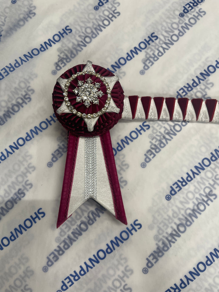 14.5” Burgundy and Silver Browband