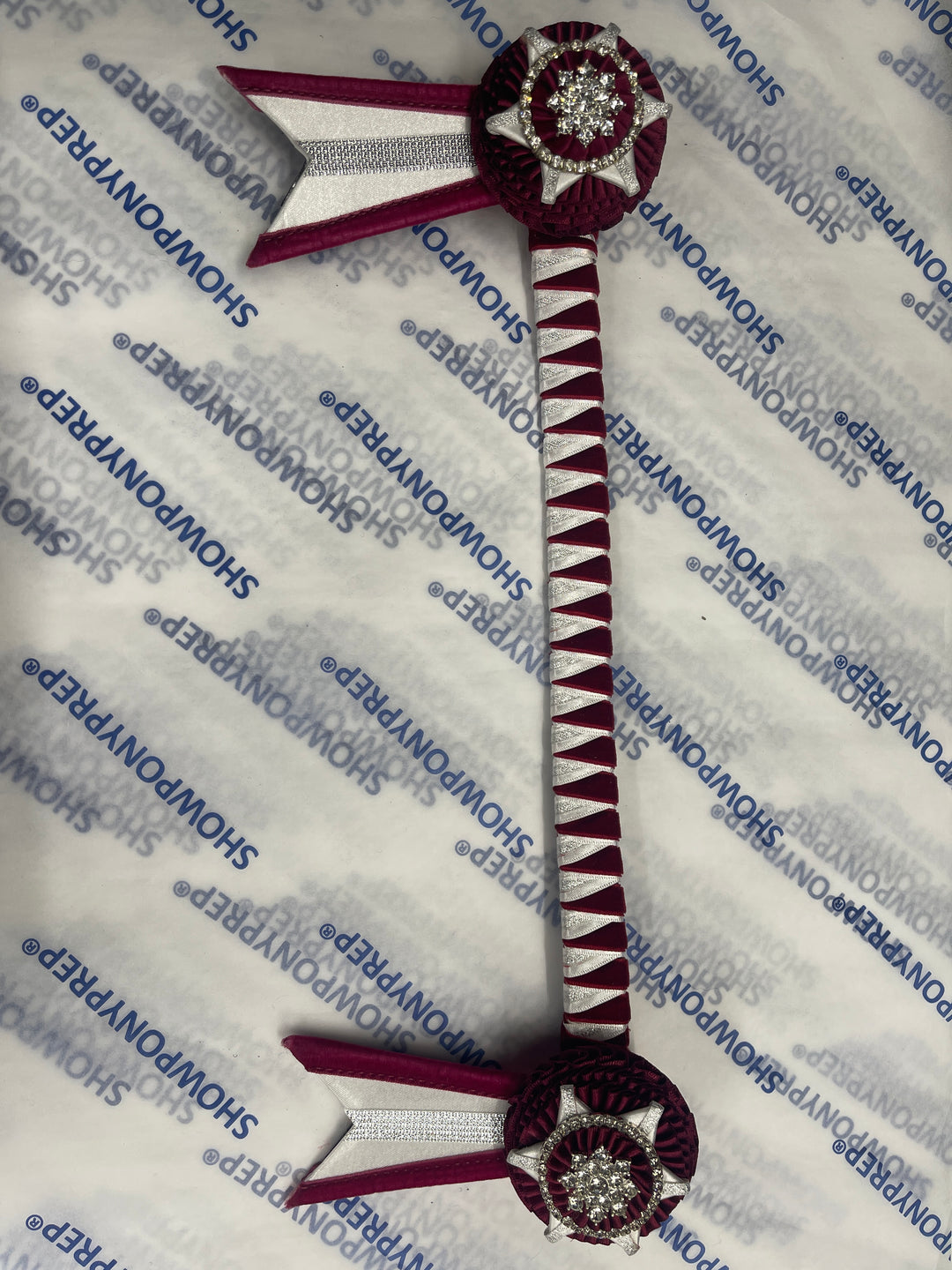 14.5” Burgundy and Silver Browband