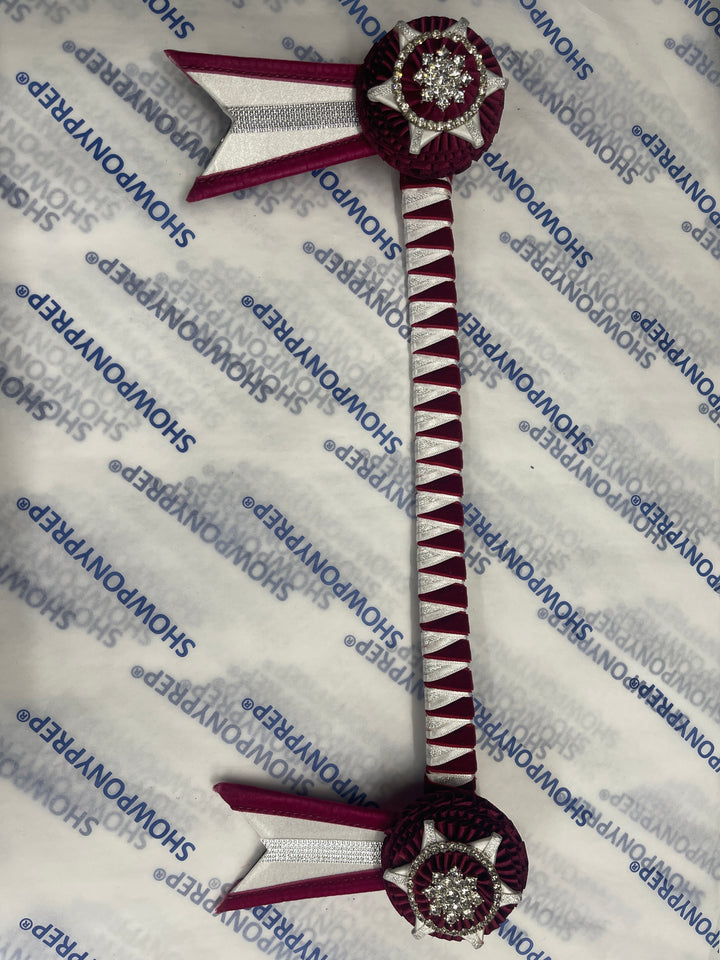 14.5” Burgundy and Silver Browband