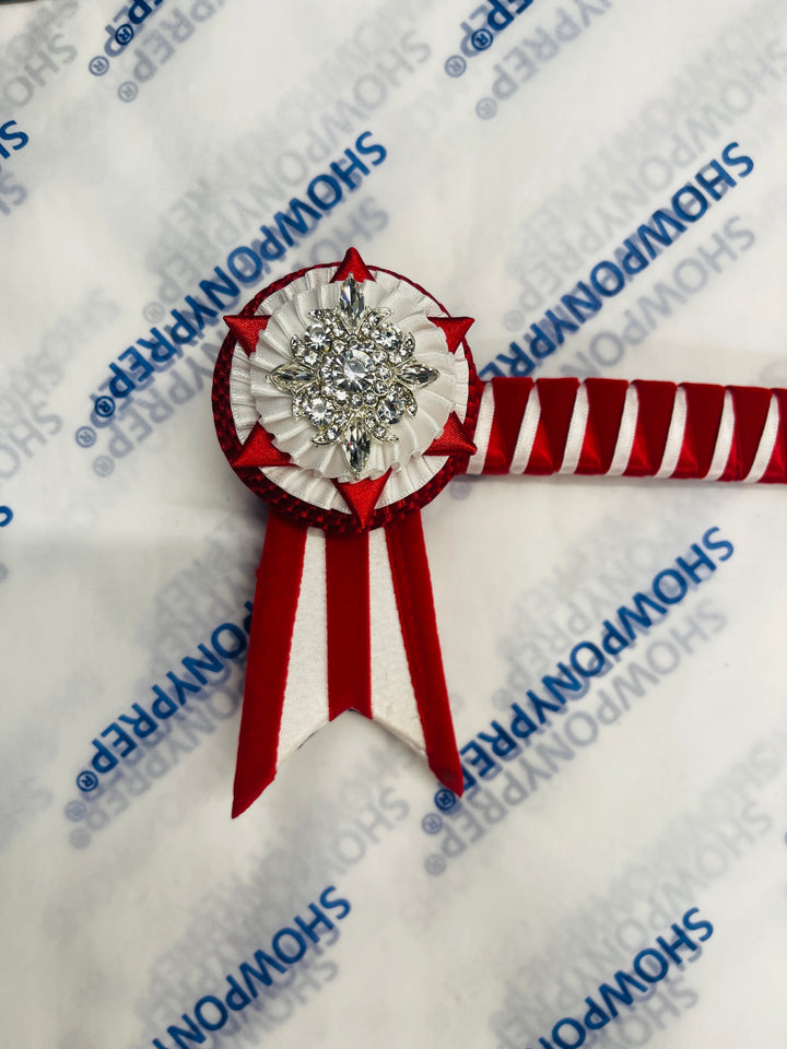 14” Red and White Browband