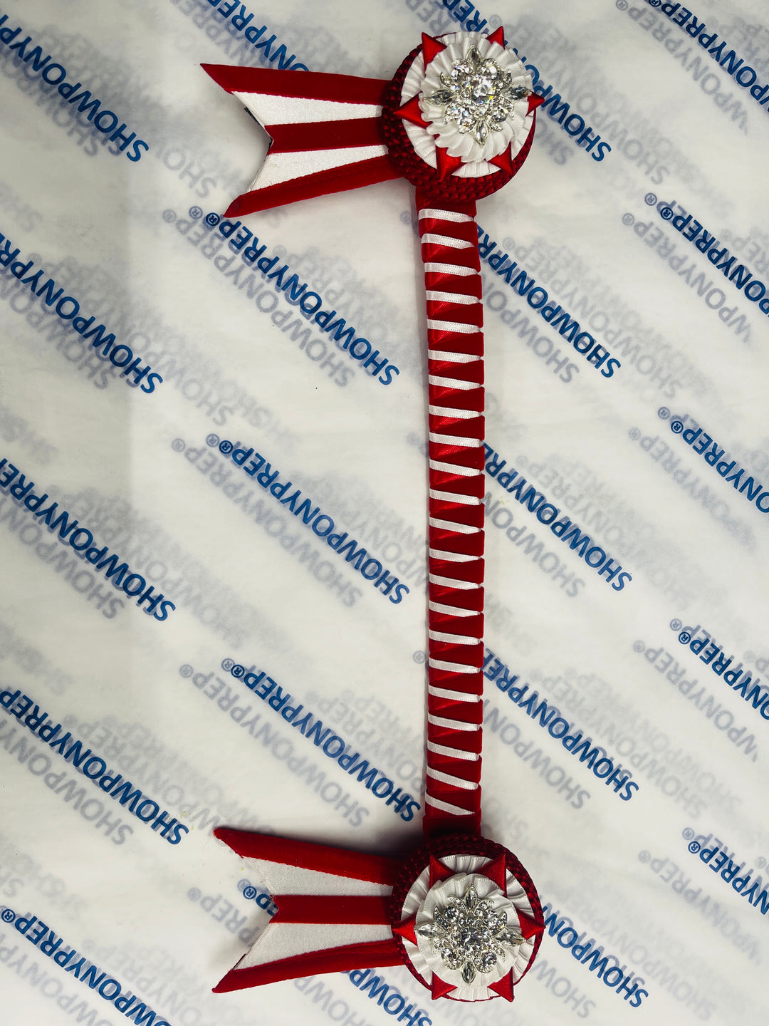 14” Red and White Browband
