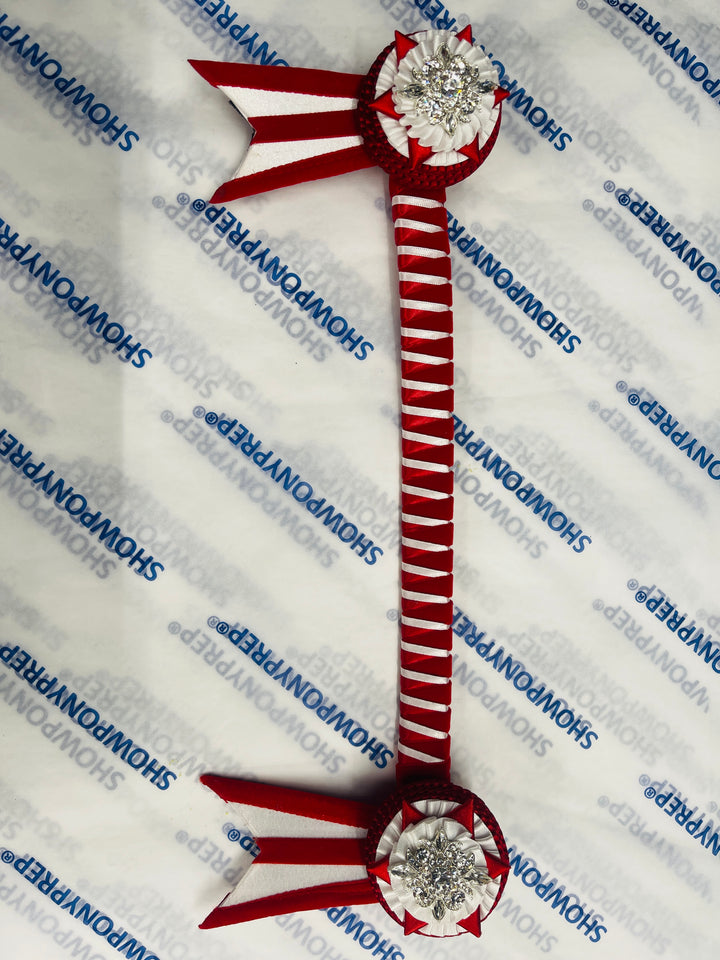 14” Red and White Browband