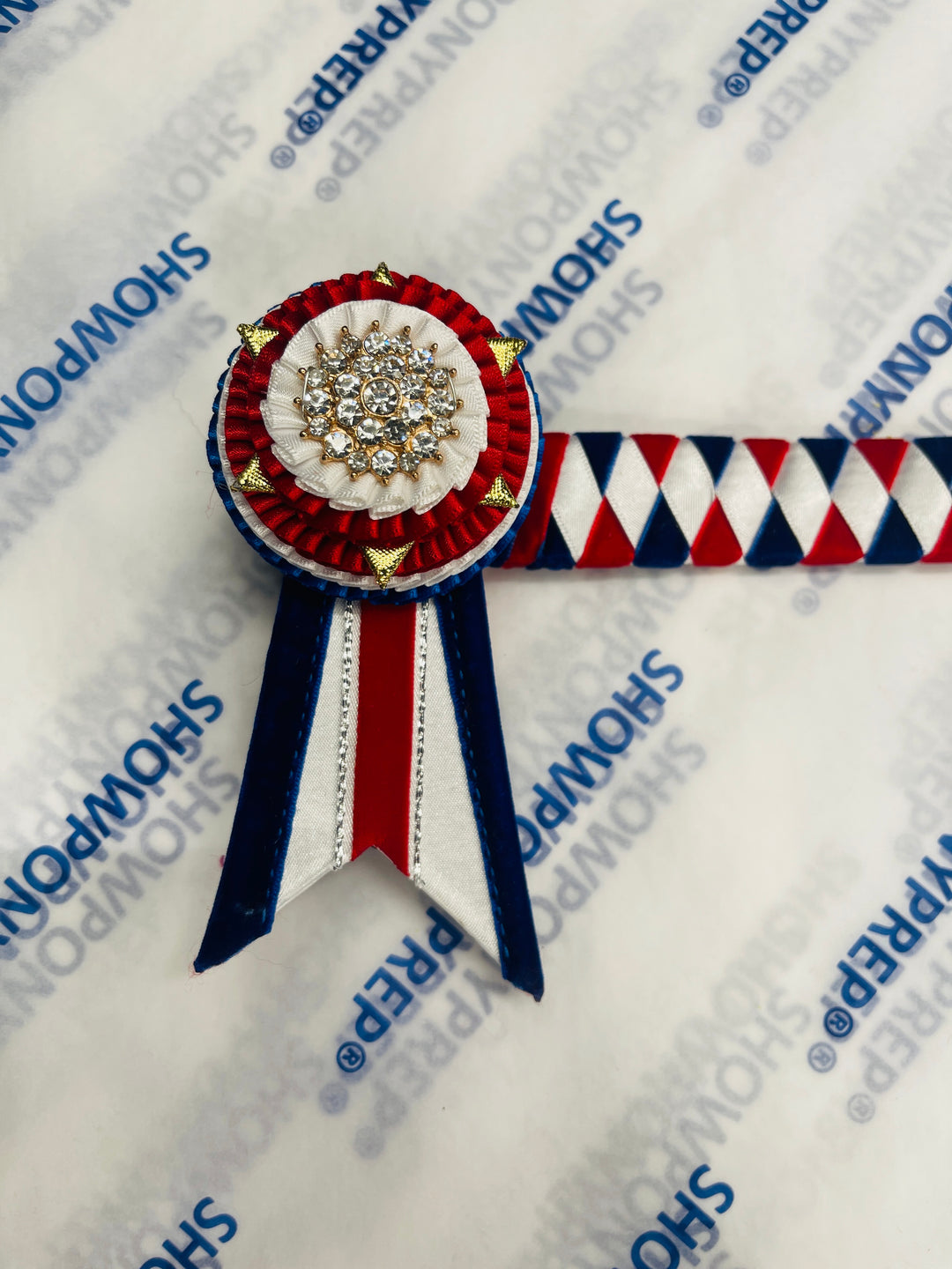 13.5" Red, White and Royal Blue Browband