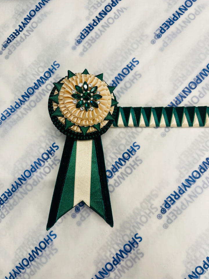 13.5" Green and Cornish Cream Browband
