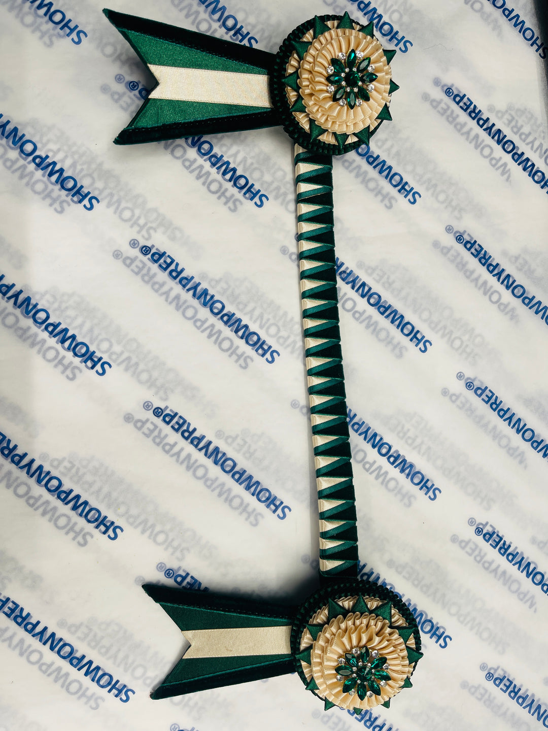 13.5" Green and Cornish Cream Browband