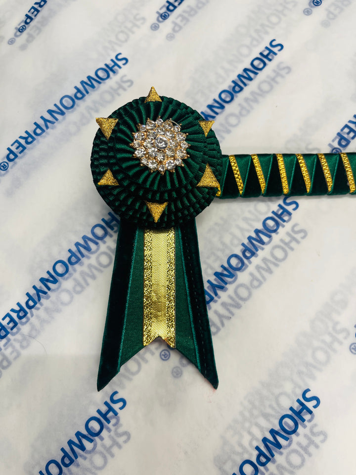 13" Green and Gold Browband