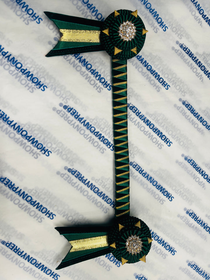 13" Green and Gold Browband