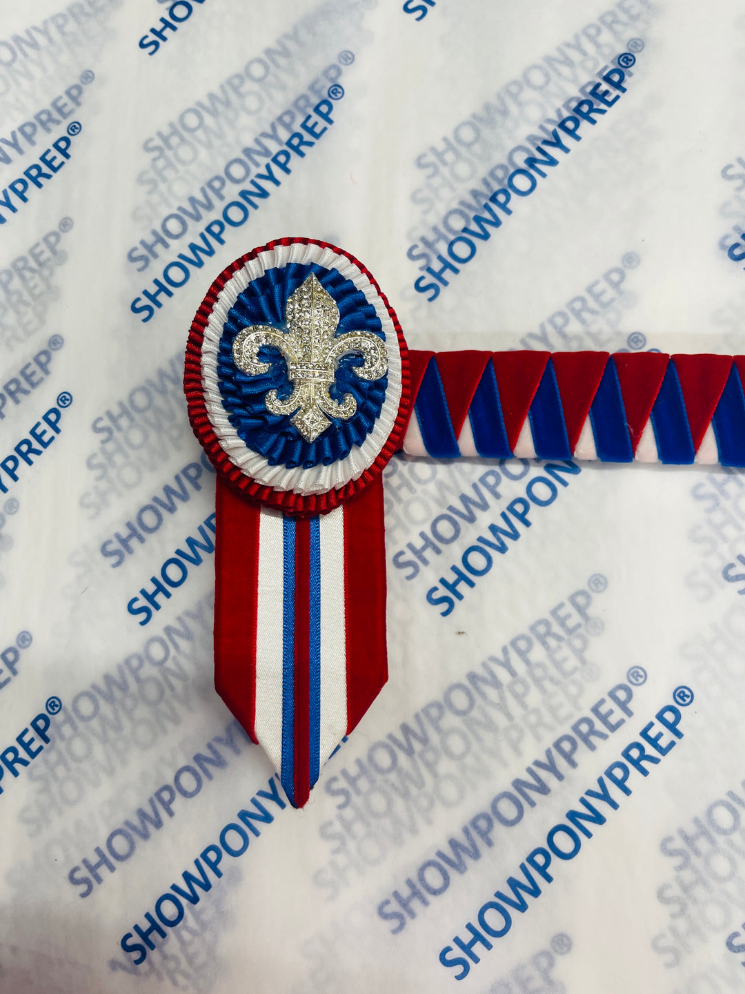 15.5" Red, White and Blue velvet Browband