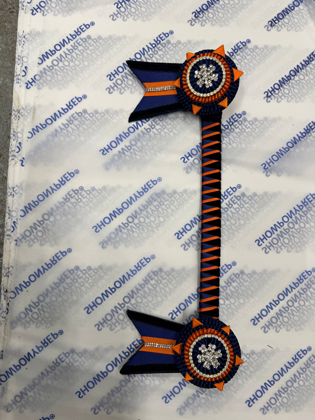 13" Navy and Orange Browband