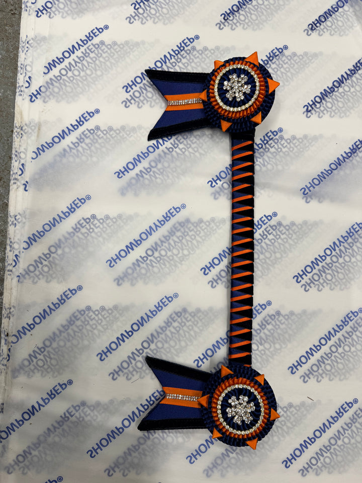 13" Navy and Orange Browband
