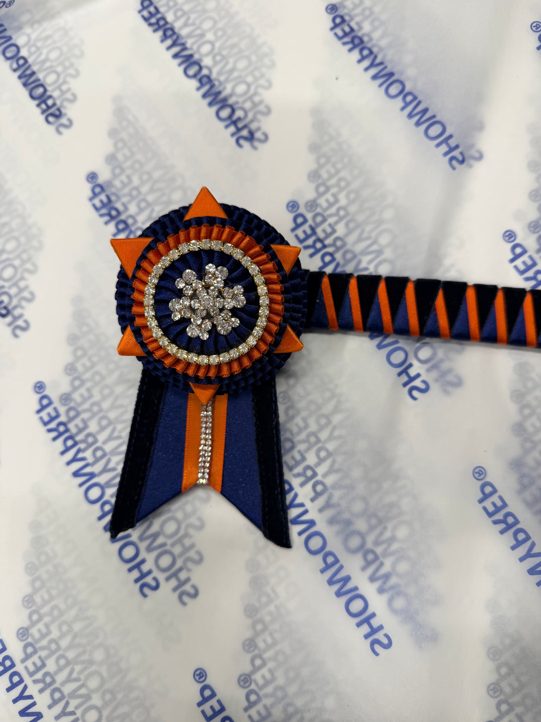 13" Navy and Orange Browband