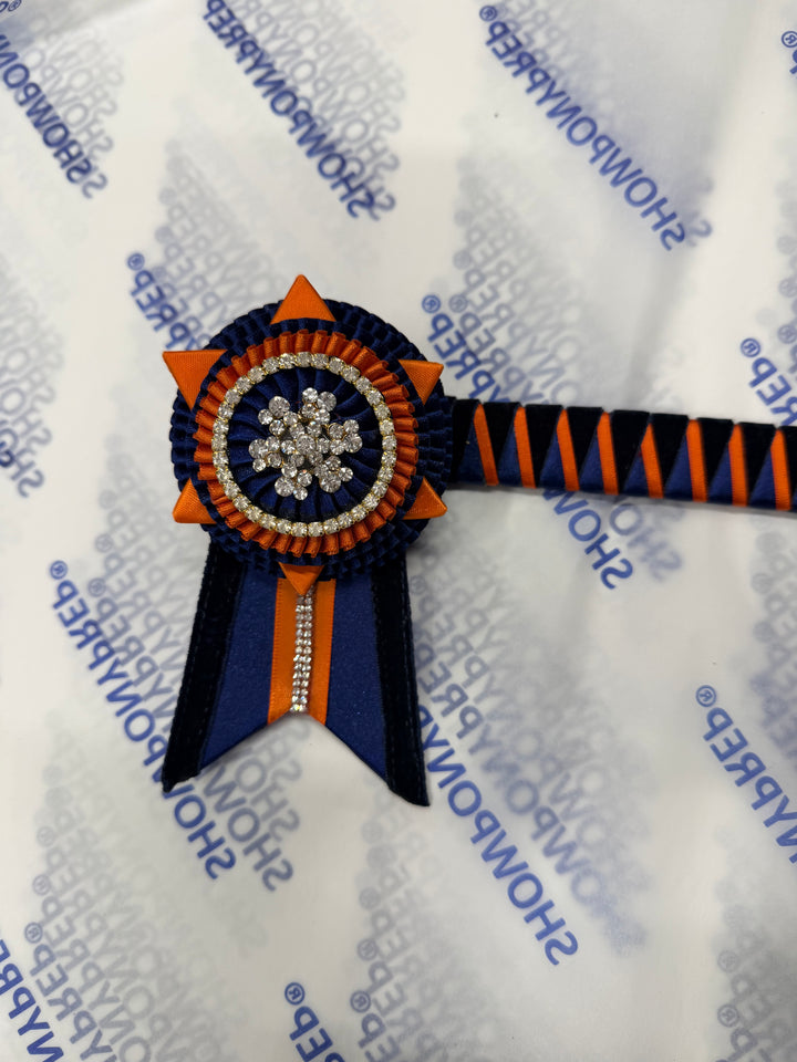 13" Navy and Orange Browband