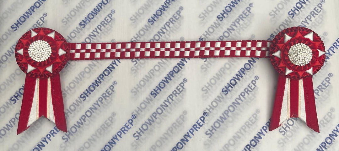 14”  Red & White Chequerboard Browband