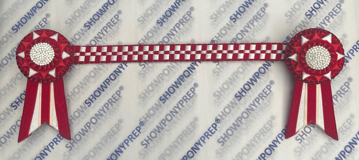14”  Red & White Chequerboard Browband