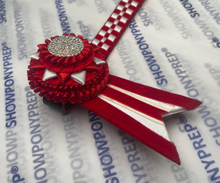 14”  Red & White Chequerboard Browband