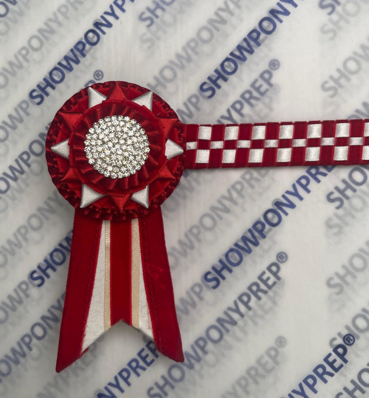 14”  Red & White Chequerboard Browband