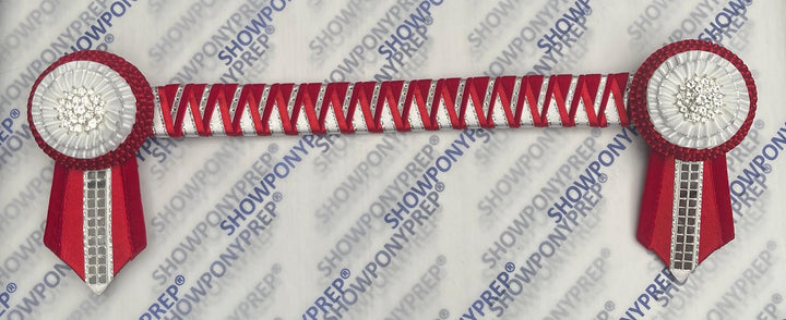 14.5”  Red, White Silver & Bling Browband
