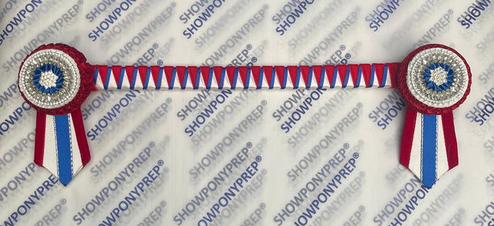 15” Red, Royal Blue and white browband