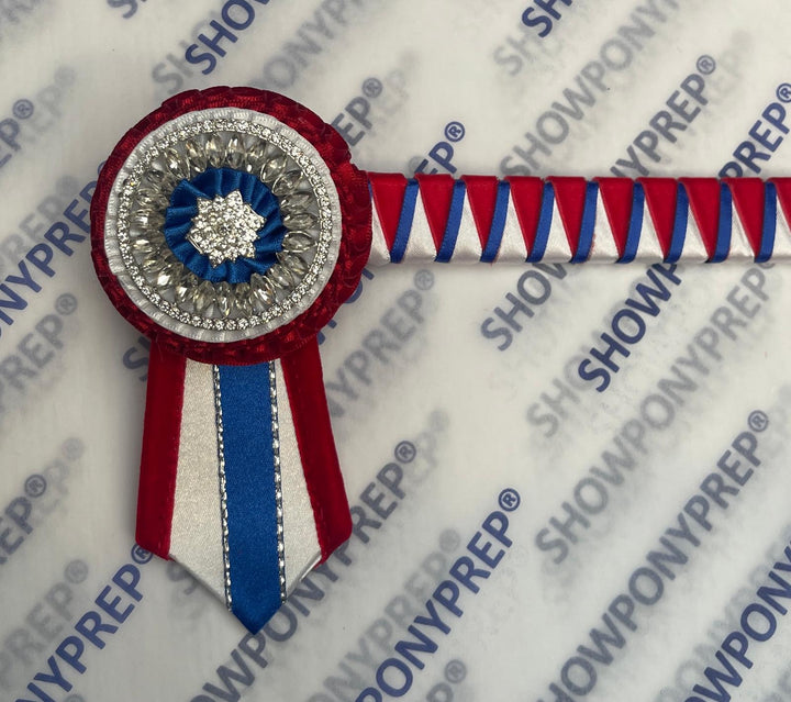 15” Red, Royal Blue and white browband