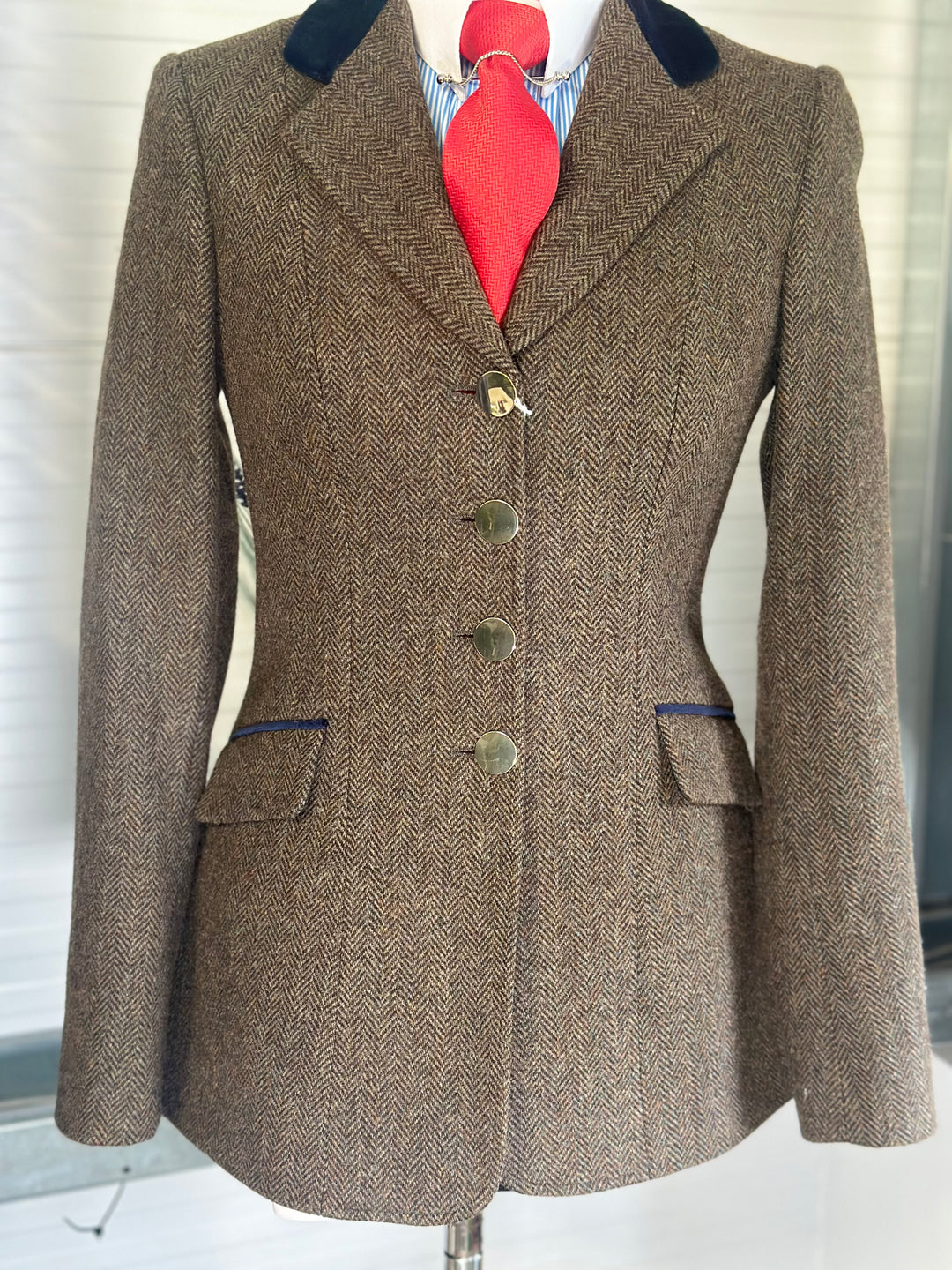 IN STOCK & M2M: Lightweight Plain Princess Jacket (Brown/Drk Green undertone)