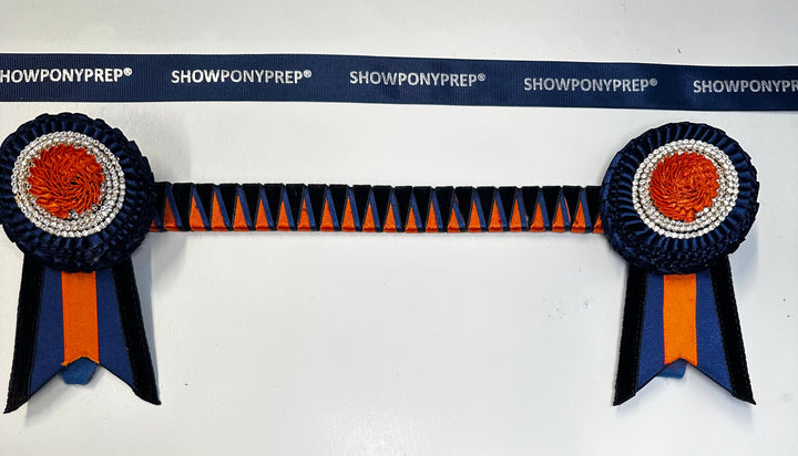 13.5” Navy & Orange Browband